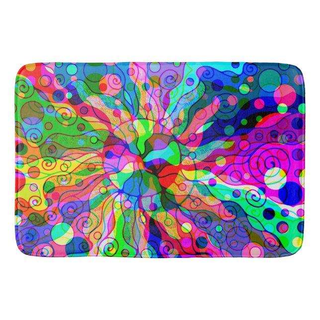 Tapis De Bain Esquisse Imaginaire Art - Neon Abstrait Maj 1 (Devant)