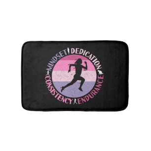 Tapis De Bain État d'esprit de course - Citation d'endurance de