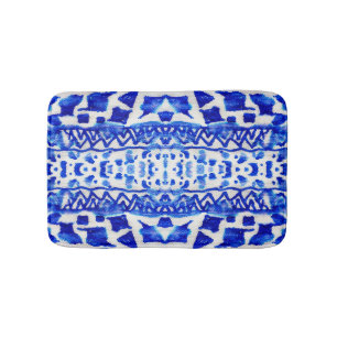 Tapis De Bain Ethnic Indigo Arrow Native Motifs