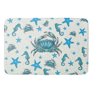 Tapis De Bain Étincelle moderne d'hippocampe d'étoiles de mer de