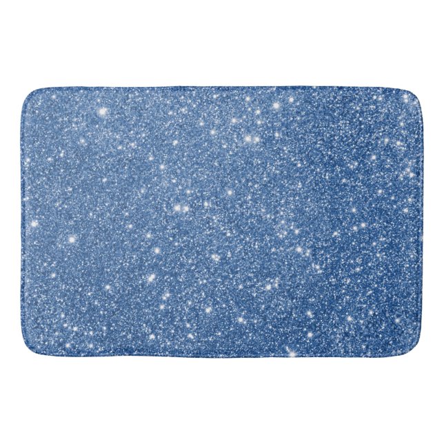 Tapis De Bain Étincelles bleues de parties scintillantes (Devant)