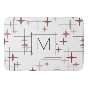 Tapis De Bain Étoiles modernes du milieu du siècle rose