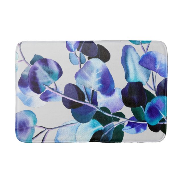 Tapis De Bain Eucalyptus gomme feuille aquarelle (Devant)