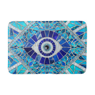 Tapis De Bain Evil Oeil Amulet Mosaic Art