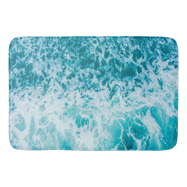 Tapis De Bain Exploration des vagues de l'océan bleu (Devant)