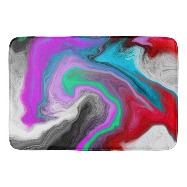 Tapis De Bain Explosion d'art en marbre coloré (Devant)