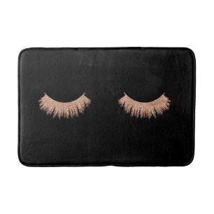Tapis De Bain Eyelashes Rose noir élégant Mat de bain