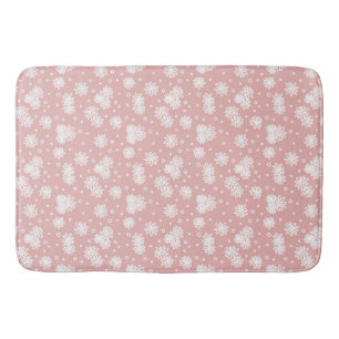 Tapis De Bain Faisceaux et points - rose et blanc