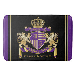 Tapis De Bain Faites votre propre blason Monogramme de couronne