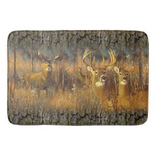 Tapis De Bain Famille De Cerfs En Automne Matin Soleil