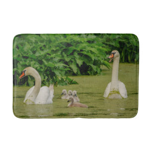 Tapis De Bain Famille de cygne