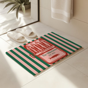 Tapis De Bain Famille personnalisée Rétro Sardine Tin Stripes