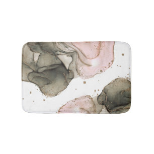 Tapis De Bain Fantaisie Glamour Rose Noir Doré Éthéré Encre de C
