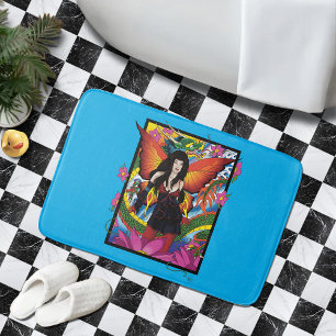 Tapis De Bain Fantastique Dragon Fée Gothique Bleu Mystique