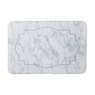 Tapis De Bain Faux blanc marbre texture gris cadre