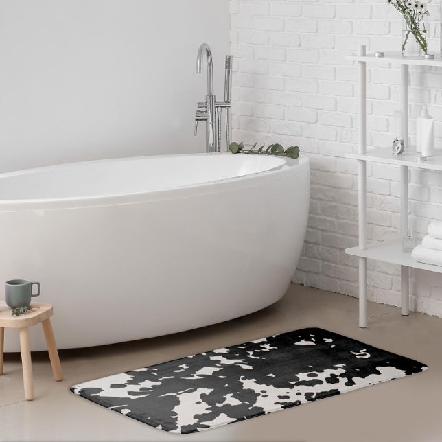 Tapis De Bain Faux Cowhide Black Spots Pays Ouest (Créateur téléchargé)