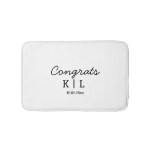 Tapis De Bain Félicitations minimales simples ajoutent des lettr