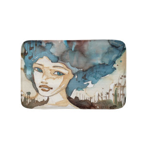 Tapis De Bain Femme bleue