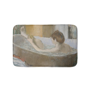 Tapis De Bain Femme d'Edgar Degas à son Bath, épongeant sa