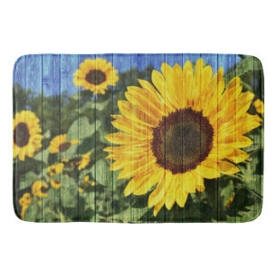 Tapis De Bain Fence painted de Sunflowers