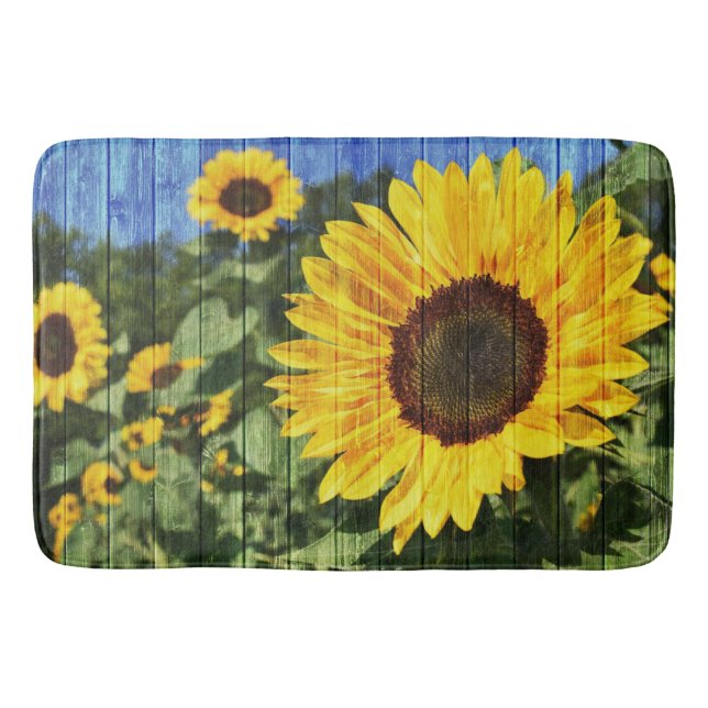 Tapis De Bain Fence painted de Sunflowers (Devant)
