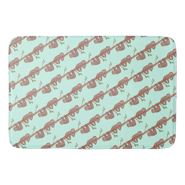 Tapis De Bain Fentes bébé accrochées au Motif d'arbre (Devant)