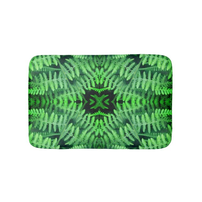 Tapis De Bain Fermes à feuilles vertes Abstraites (Devant)