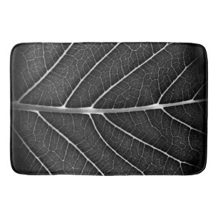 Tapis De Bain Fermeture de la feuille brillante noire et blanche