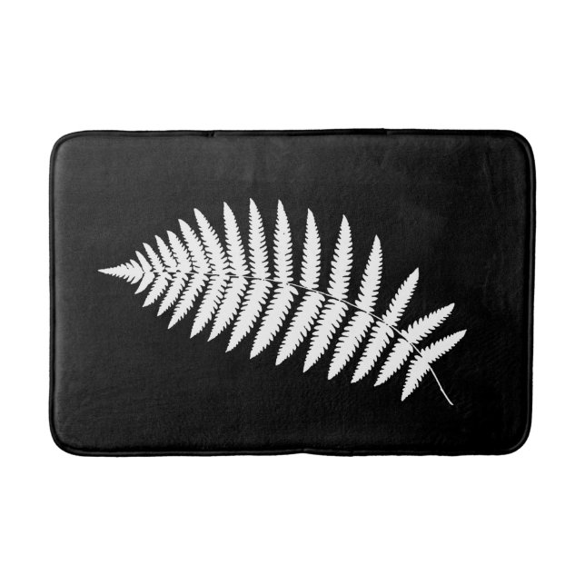 Tapis De Bain Fern 2, blanc et noir (Devant)