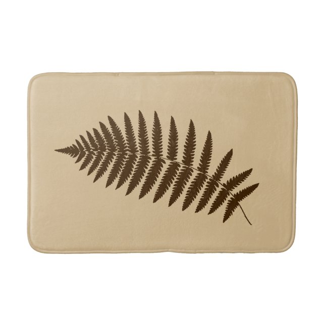 Tapis De Bain Fern 2 en bois, Brown et beige (Devant)