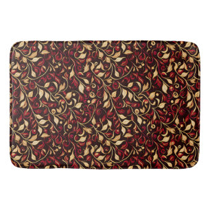 Tapis De Bain Festivale d'or, de noir et de Bourgogne