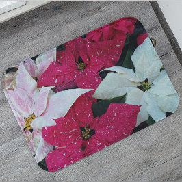 Tapis De Bain Festive vacances Poinsettia Plante Floral