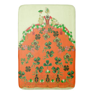 TAPIS DE BAIN FÊTE DE LA SAINT-PATRICK LADY ORANGE ET TRÈFLES