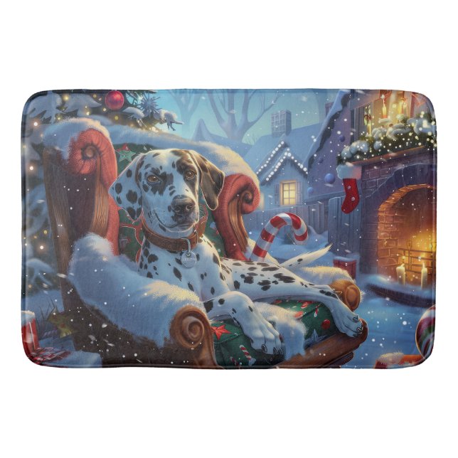 Tapis De Bain Fête de Noël des Chiens de Dalmatie (Devant)