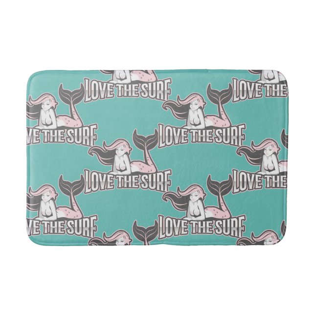 Tapis De Bain fête des sirènes bleu (Devant)