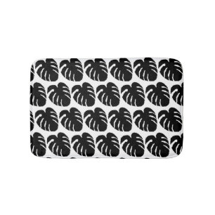 Tapis De Bain Feuillage En Bois Vert Et Noir Et Blanc