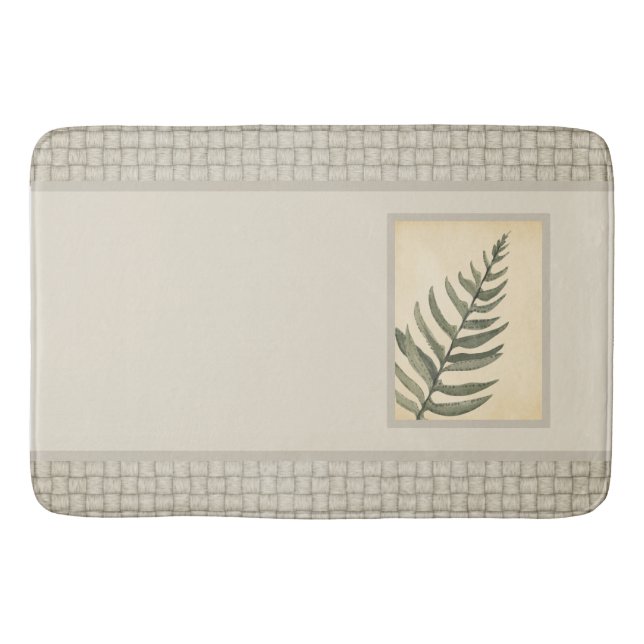 Tapis De Bain Feuillage vert feuillage Beige neutre (Devant)