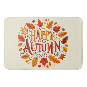 Tapis De Bain feuille classique et automne heureux