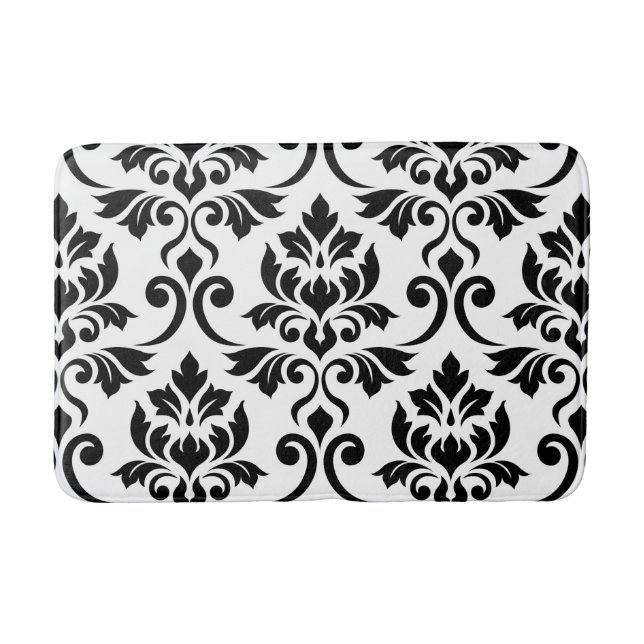 Tapis De Bain Feuille Damask Lg Motif noir (Devant)