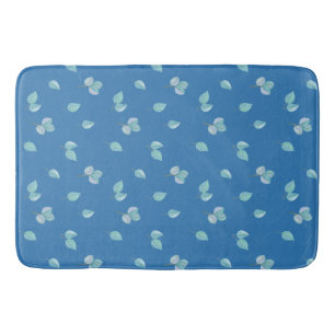 Tapis De Bain Feuilles de eucalyptus tendance sur fond bleu fran