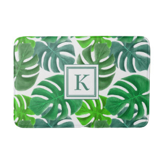 Tapis De Bain Feuilles de palmier Monogramme moderne