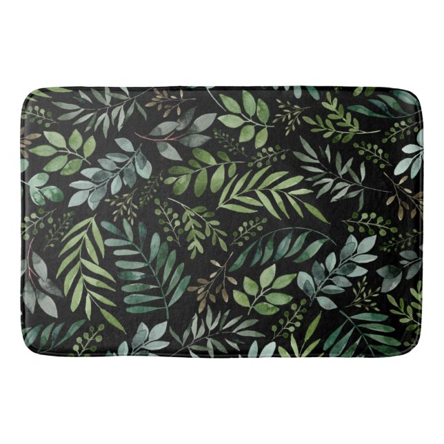 Tapis De Bain Feuilles de verdure aquarelle   (Devant)