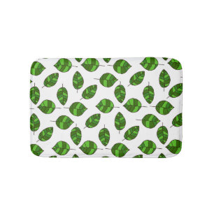 Tapis De Bain Feuilles d'été Motif de la feuille verte sur n'imp