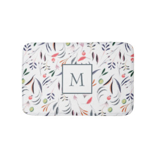 Tapis De Bain Feuilles Et Plumes Colorés