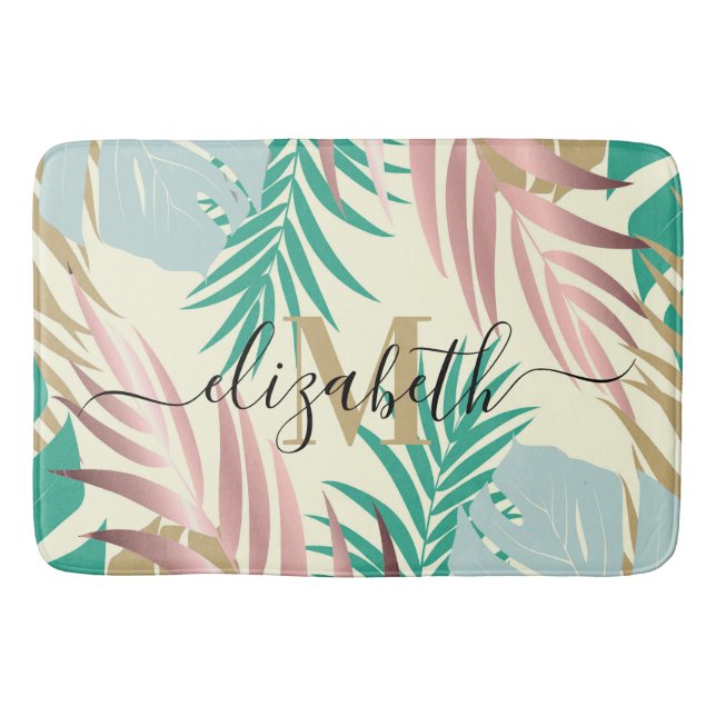 Tapis De Bain Feuilles tropicaux mignons (Devant)