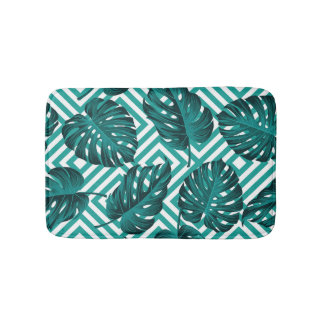Tapis De Bain Feuilles tropicaux : Motif Floral sans joint.