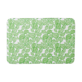 Tapis De Bain Feuilles verts sur le chaudron blanc
