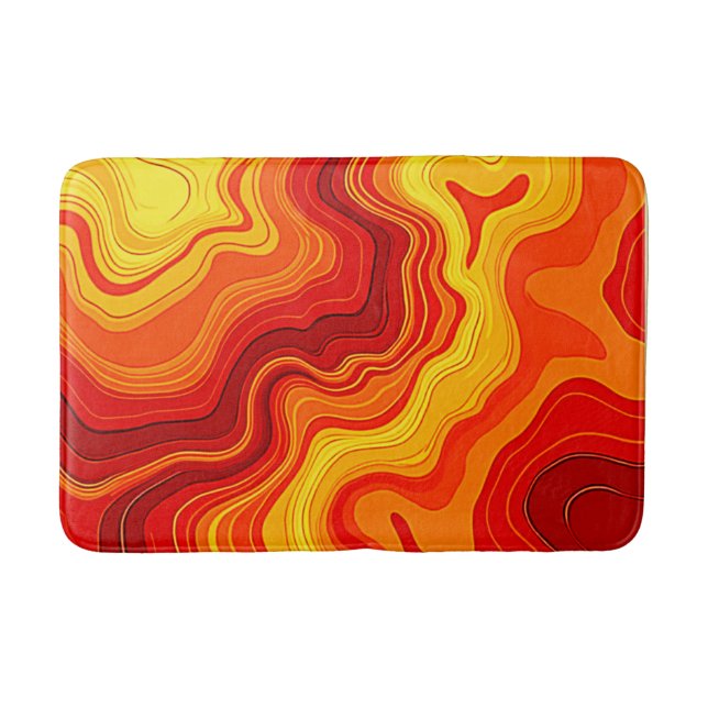 Tapis De Bain Fiery Abstract Topography Art (Devant)