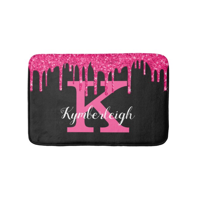 Tapis De Bain Fille Noir Hot Rose Parties scintillant Drivers No (Devant)