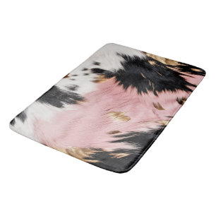 Tapis De Bain Fille Rose Black Gold Cowgirl Cowhide